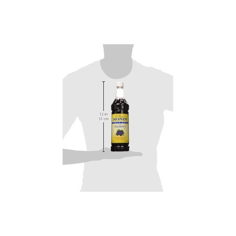 Monin Sugar-Free Blackberry Syrup Plastic Bottle, 1 Liter (33.8 fl