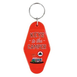 Keys to The Camper Keychain RV Camper Keyring Retro Camping Accesories for Women Men Vintage Motel Travel Trailers,Red