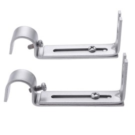 VORCOOL 2PCS Adjustable Curtain Rod Brackets Curtain Drapery Ring Hook Holders 19.05 mm (Silver)