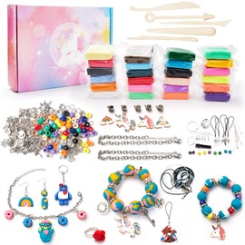 SWAKER Make Your Own Clay Jewelry - Clay Jewelry Making Craft Kit for Girls, Arts and Crafts for Kids Ages 8-12 and Up, Oven Bake Polymer Clay Kit for Creating Jewelry, Ornament