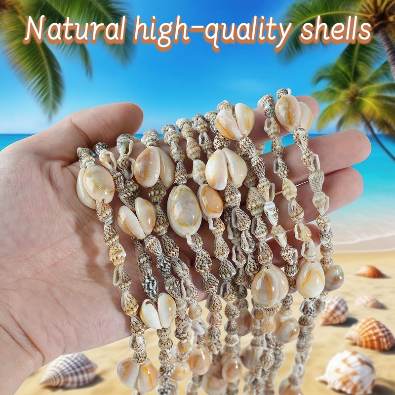 JUXINGDAZYF 12pcs Hawaii Shell Luau Leis Bulk Sea Shell Leis
