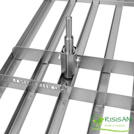 RISISANI® Handle Adapter for Gardena Tool Handles, Lawn Squeegee and Landscape Rake, V2A Stainless Steel, 100% Made in Germany, Quick Assembly