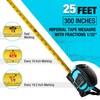 DURATECH 25FT Auto-Lock Tape Measure, Easy Read Magnetic Measuring Tape