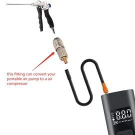 Quick Connector Coupler,2 Pack Portable Air Compressor Adapters Heavy Duty Steel Male Thread to US Valve 3 in 1 Quick Connector Coupler for Tire Inflator