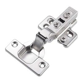 Luokim 20 Pack Half Overlay Soft Close Cabinet Hinges, Frameless European Kitchen Cabinet Hinges 35mm Cup Clip-On 3D Adjustment Concealed Cabinet Door Hinges Nickel Plated Finish