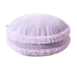 Hodeco Round Throw Pillow 16x16 Macaron Shape No Zipper Design Down-Like Polyester Filling Super Soft Feather-Like Touching Floor Pillow 40x40cm Home Décor Circle Cushion for Couch, Purple, 1 Piece
