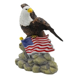 Cosmos American Eagle with Flag Decorative Figurine, Brown