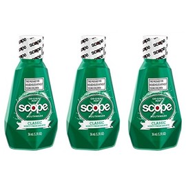 Scope Mouthwash Classic Original Mint 1.2 Oz Travel Size Pack of 3)