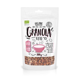 DIET-FOOD Keto Granola Proteinreich Fettreich Glutenfreies Granola Frühstück Müsli Low Carb Non-GMO Snack Ohne Zuckerzusatz 200 g 1er Pack