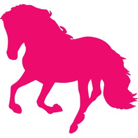 Decal Stickers of Horse Silhouette 3 (Pink) (Set of 2) Luxury Weatherproof Vinyl Decal Stickers for Laptop Desktop Smartphone Car Dirt Bike Wall Room Mason Jar Bathtub Door - ANDstic784785PI
