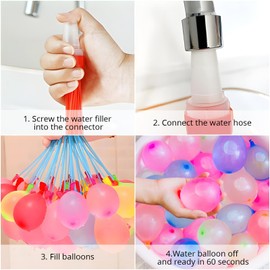 ZCOINS 666Pcs Multicolor Self Sealing Quick Fill Water Balloons Bunches for Kids, Water Bomb Swimming Pool & Outdoor Toys for Splash Fun Summer Party Activities Supplies