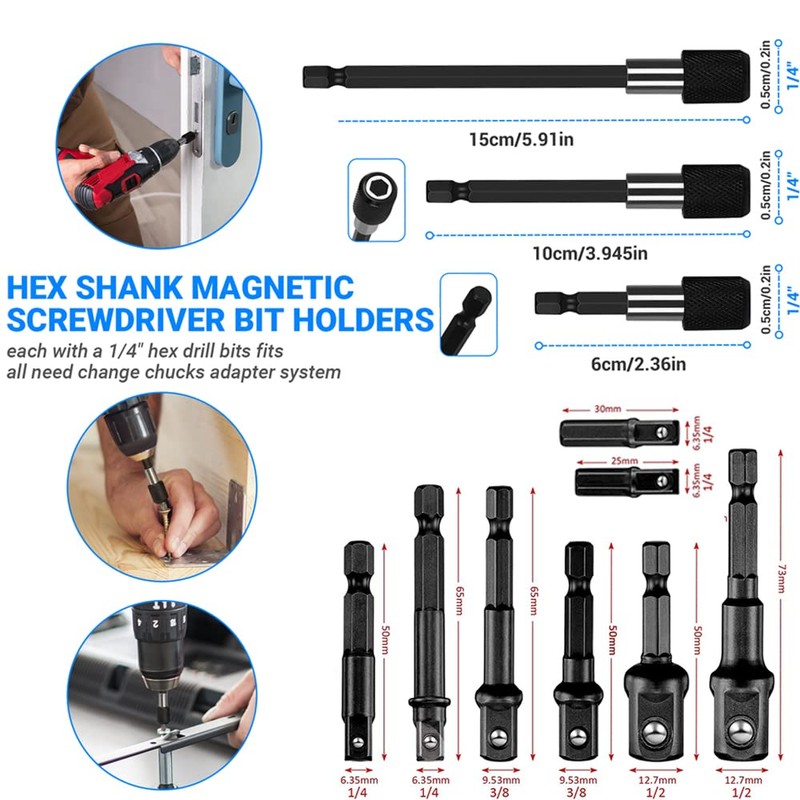 32pcs Flexible Drill Bit Extension Set, Rotatable Joint Socket 1/4