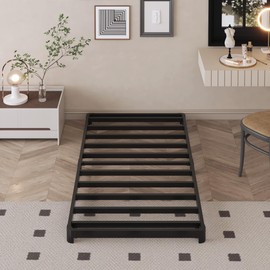 Likelalaso 3 inch Low Twin XL Bed Frames with Rounded Corner, Heavy Duty Metal, Easy Assembly, Noise Free, Black