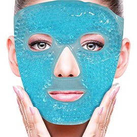 Cold Face Eye Mask Ice Pack Reduce Facial Puff, Dark Circles, Gel Hot Heat Cold Compress Pack, Face SPA Gift for Woman Sleeping, Pressure, Headaches, Skin Care, Post Laser Cosmetic Care[Blue]