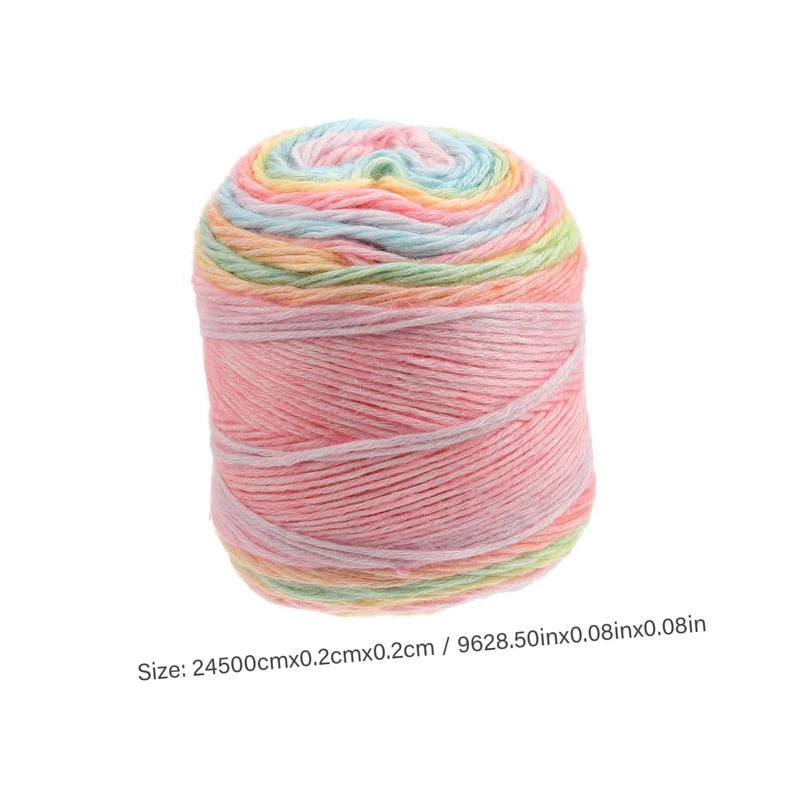 Gadpiparty 1 Roll Rainbow Gradient Crochet Yarn Soft Cotton Knitting