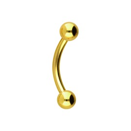 PIERCINGLINE Titanium Belly Button Piercing Banana Internal Thread Piercing Ear Belly Eye Lip Choice of Colours and Sizes, Titanium