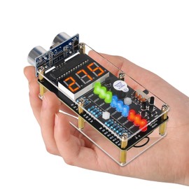 Ultraschall Entfernungsmesser Löt Bausatz, ElektoLoter HC-SR04 Distanzsensor DIY Elektronik Bausatz mit LED Anzeigen, STEM Löten Lernen für Heim und Schulbildung sowie den täglichen Gebrauch