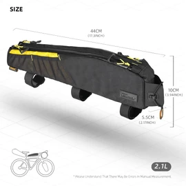 Rhinowalk Bicycle Top Tube Bag Bike Front Frame Bag Waterproof Extra Long Cycling Accessories Upper Pipe Nylon Pouch Pack for Mountain Road Bike(White)