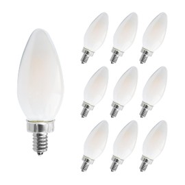CLEANLIFE LED B11 LED Bulb - Pack of 10 B11 LED Light Bulbs - E12 LED Bulb, 500 Lumens, 2700K Warm White - Energy Efficient 5.5W Dimmable Candelabra Bulbs - Frosted Glass