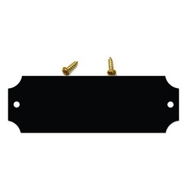 1" H x 2.5" W, 20 Pieces, Gloss Black Finish Solid Brass Plates, Perpetual Plaque Blank Tag Notched Corners with Matching Screws, for Laser or Rotary Engraving, Made in USA