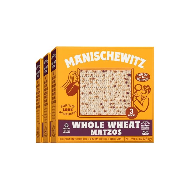 Manischewitz Whole Wheat Matzos, 10 0z (3 Pack) | Thin