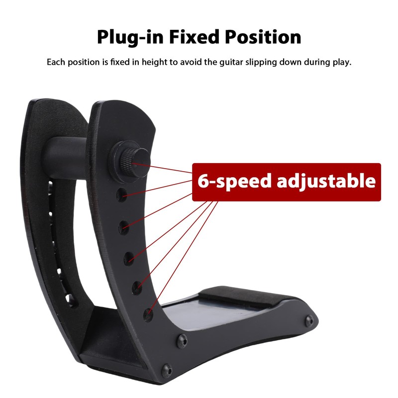 VBESTLIFE Ergonomic Electric Guitar Holder, 6 Position Height Adjustable, Footstool