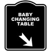 BABY CHANGING TABLE Black Sign Arrow Down Right Aluminum Composite