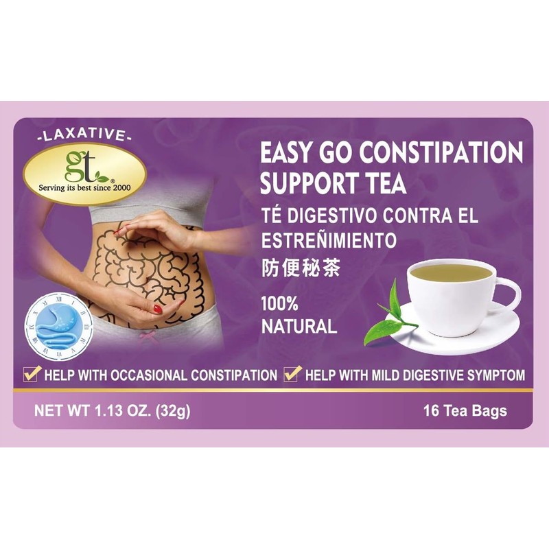 GT Easy Go Constipation Support Tea, 1.13 Ounce Box (16