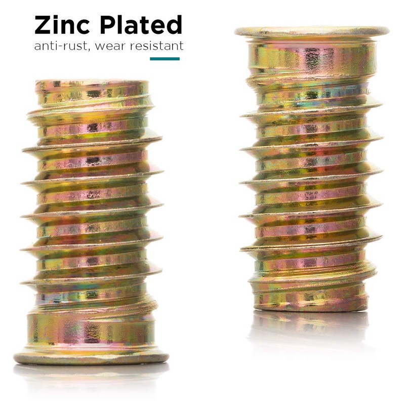 YoiYee Wood Furniture M8 x 25 mm Threaded Insert Nuts