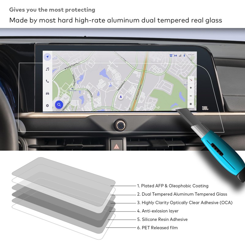 INNOSURE Tempered Glass Screen Protector for 2023/2024/2025/2026 Toyota Crown, 2025/2026