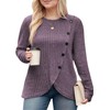 Purple Plus Size Tunic Tops for Women Classic Oversized Autumn