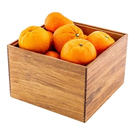 Eco Display 7 Inch x 7 Inch x 4.75 Inch Bamboo Condiment Container, 1 Deep Spice Box - Large, Chip-Resistant, Natural Bamboo Bamboo Organizer Box, For Seasoning, Spices, Condiments - Restaurantware