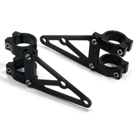 Alchemy Parts Pair of Black CNC Machined Headlight Brackets/Fork Clamps for Motorcycle Motorbike Trike (58-59mm)