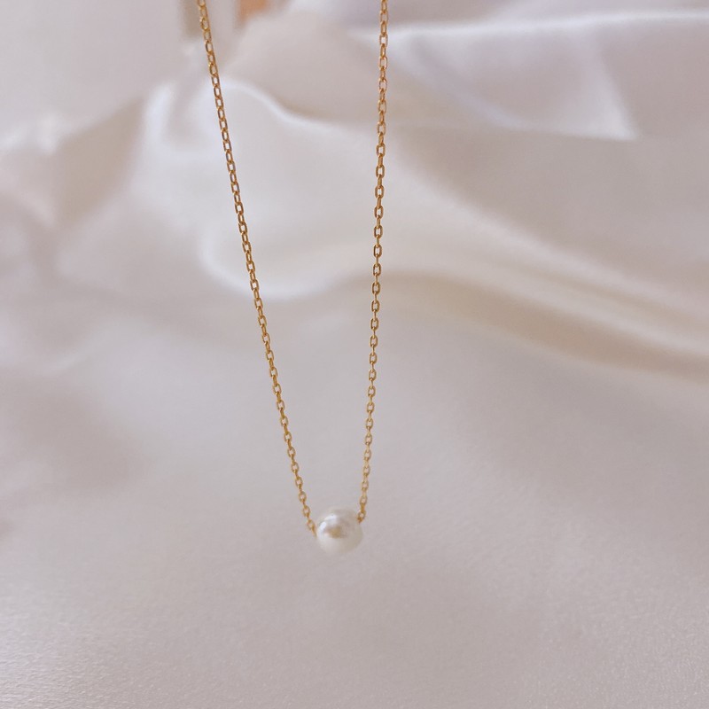 Gift packaging 14k pearl necklace and earrings silver set gold