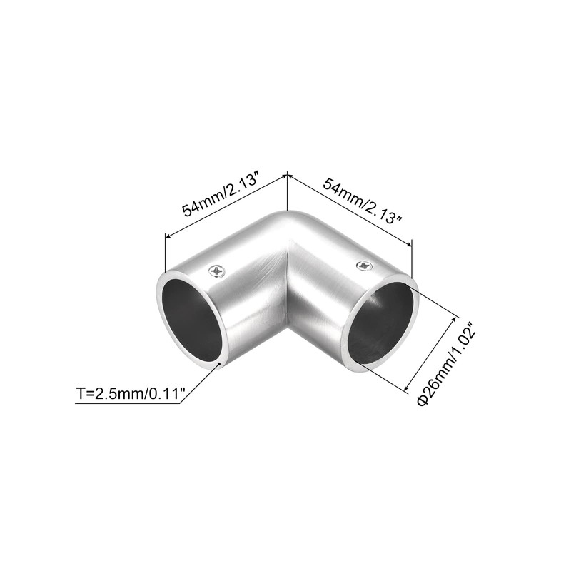 uxcell 4Pcs Rail Elbow Fitting 90 Degree 2-Way Zinc Alloy