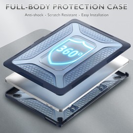 SEYMCY MacBook Pro 13 inch Case 2022/2020/2018 Anti-Scratching Protective Case with Foldable Stand, Full Body Protection Hard Cover (A2338 A2289 A2251 A2159 A1989) - Blue