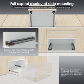 BAIDICE 1 Pair Undermount Soft Close Drawer Slides 9 12 15 18 21 24 Inch 80 lb Load Capacity Full Extension Hidden Bottom Mount Rails Locking Devices Concealed Ball Bearing Runners
