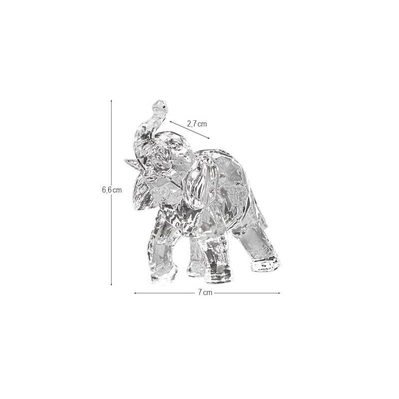 Ideen mit Herz Crystal elephant, decorative figure, collectible figure, faceted,