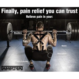 Hampton Adams | As Seen on Shark Tank | Elastic Kinesiology Tape (2-Pack) | Uncut Athletic Tape Supports & Protects Muscles Knees Shoulders & Plantar Fasciitis | Waterproof Hypoallergenic (Black)