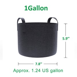 Gardzen 6-Pack 1 Gallon Grow Bags, Aeration Fabric Pots with Handles