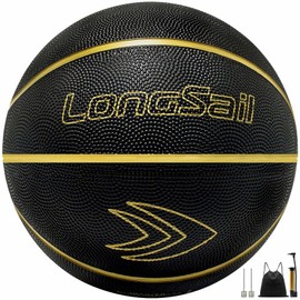 Longsail Indoor/Outdoor Basketballs 29.5"- Basketball Ball Size 7, Premium Rubber Basketball for Women Men Youths