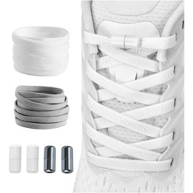2 pares de cordones planos elásticos sin ataduras para niños y adultos, sistema de cordones elásticos sin ataduras