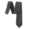 MENDEPOT Gold Fleur De Lis Pattern Black Necktie With Box
