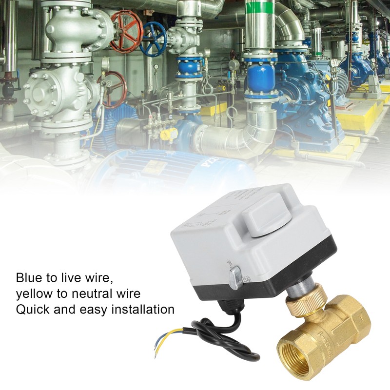 Motorized Ball Valve Electrical 2 Way Normally Closed Manual Automatic