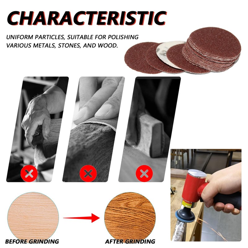 Senmai Tools Pack of 360 Sanding Discs 50 mm Velcro
