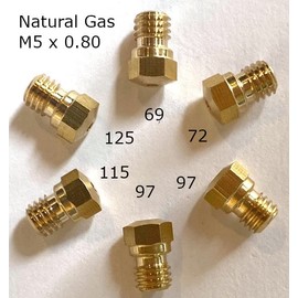 6 Pack M5 x 0.80 Natural Gas Jets Nozzles Injectors