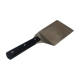 Heavy-Duty Stainless Steel Grill Spatula - 13.5" x 5" (1 Pc.) - Durable Metal with Black Plastic Handle, Versatile Tool for Grilling & Cooking, Ergonomic Design for Easy Handling