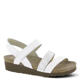 NAOT Women Krista Backstrap Sandal White/Silver Combo 7-7.5 N US