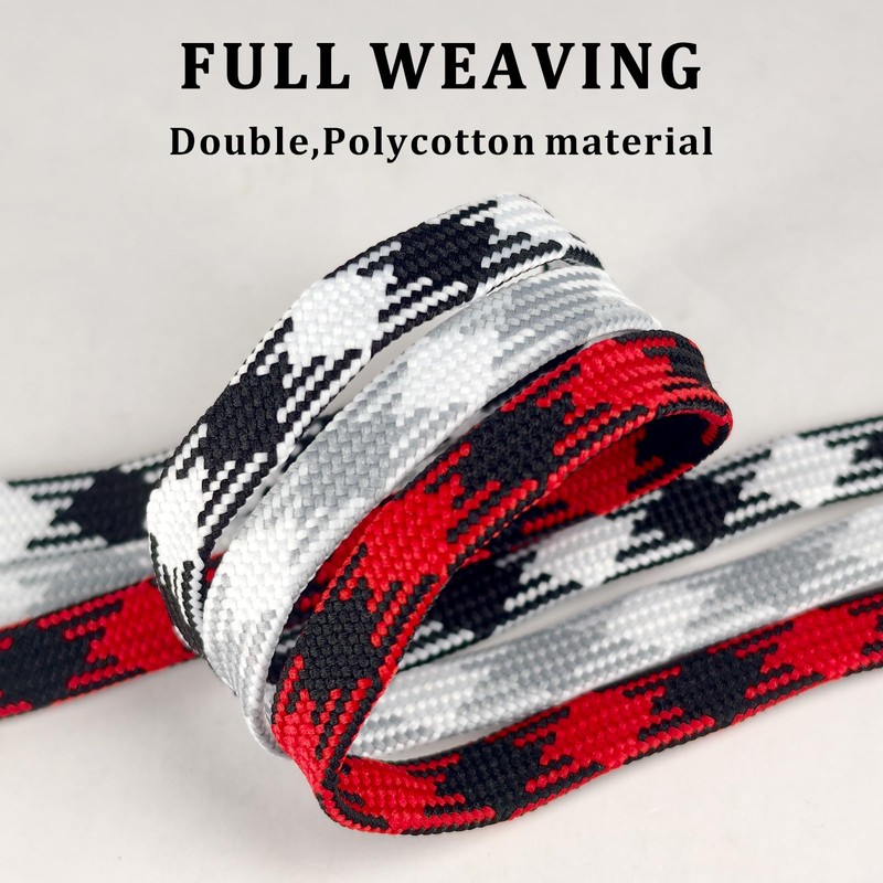 NDTEZUGT Colored Flat Shoe Laces for Sneakers, 5/16"(8MM) Argyle Shoelaces