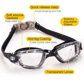 Fpxnb Swim Goggles, 2 Pack Swimming Goggles for Adult Men Women Youth Kids Child, No Leaking Anti Fog Waterproof 180 Degree Clear Vision Triathlon Pool Goggles